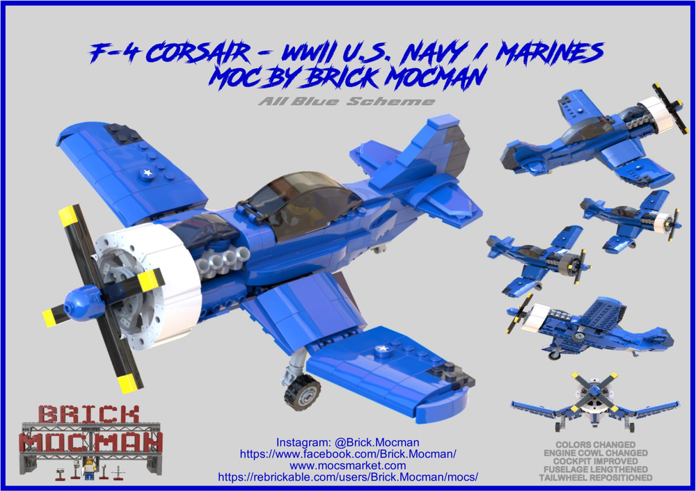 Lego Set #31094 Alt Build - F4U Corsair - All Blue