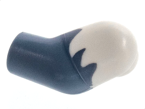Lego Arm, Left with White Short Sleeve Jagged Edge Pattern