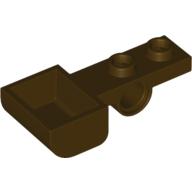 Lego Launcher, 1 x 4 with 1 x 2 Plate with Pin Hole and Bucket (Catapult) / Dark Brown
