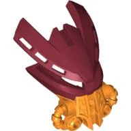 Large Figure Mask Arthron with Marbled Orange Pattern / Dark Red