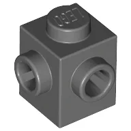 Brick Special 1 x 1 with Studs on 2 Adjacent Sides / Dark Bluish Gray