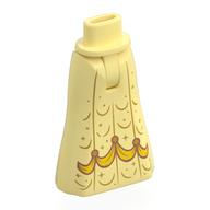 Lego Minidoll Hips and Full Length Skirt with Yellow Band, Gold Decorations print