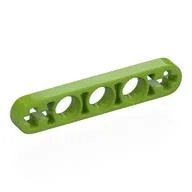 Technic Beam 1 x 5 Thin with Axle Holes on Ends / Lime