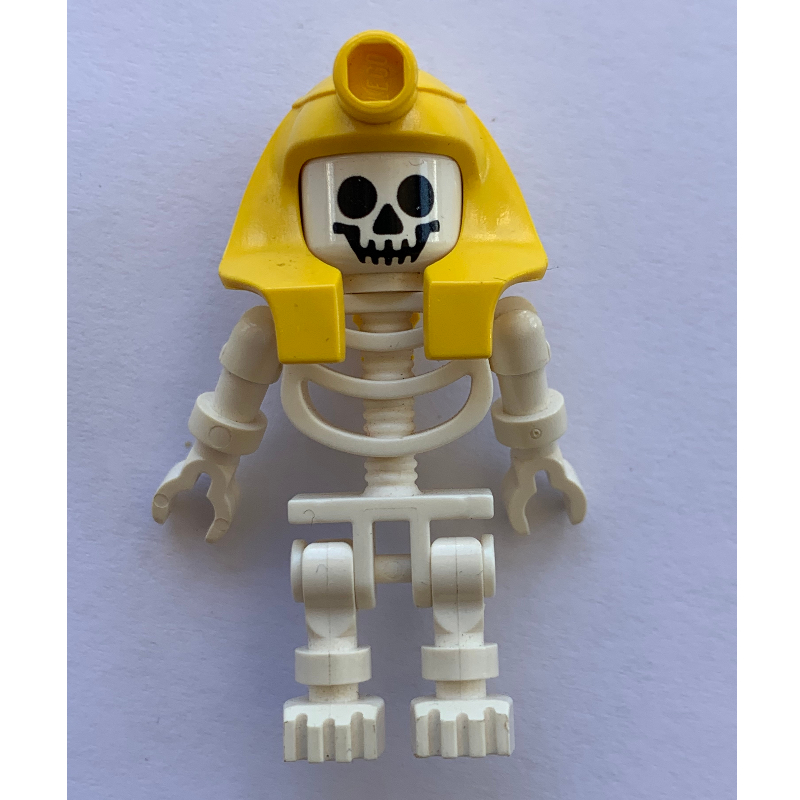 Lego Skeleton, Standard Face, Mummy Headdress, Yellow