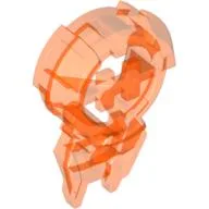Large Figure Chest Badge with 'H' Hero Factory Logo in Spiked Circle / Trans-Neon Orange