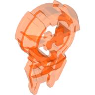 Lego Large Figure Chest Badge with 'H' Hero Factory Logo in Spiked Circle / Trans-Neon Orange