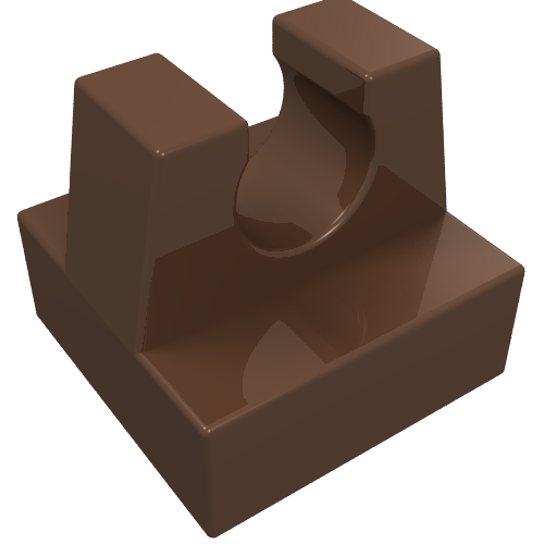 Lego Tile Special 1 x 1 with Clip and Straight Tips / Brown