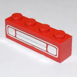 Brick 1 x 4 with Chrome Silver Car Grill Print [Embossed]