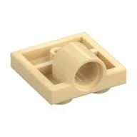 Plate Special 2 x 2 with 1 Pin Hole [Complete Underside Rib] / Tan