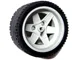 Wheel 56mm D. x 34mm Technic Racing Medium, 3 Pin Holes with Black Tire 68.8 x 36 ZR (44772 / 44771) / Light Gray