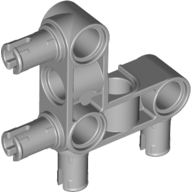 Lego Technic Pin Connector Hub Perpendicular 3 x 3 Bent with 4 Pins (Pin Ridges Across Part)