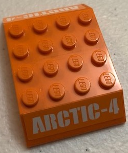 Lego Slope 45 6 x 4 Double with White 'ARCTIC-4' Pattern on Both Sides (Stickers) - Set 60064