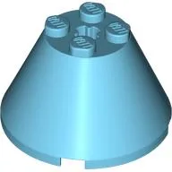 Cone 4 x 4 x 2, Axle Hole [Plain] / Medium Azure