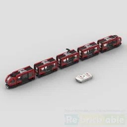 60423 Downtown tram expanded and motorized with Powered Up