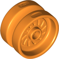 Lego Wheel 18 x 12 with Axle Hole and Stud / Orange
