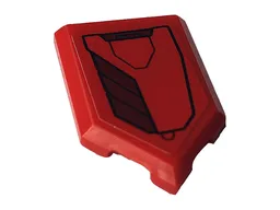 Tile, Modified 2 x 3 Pentagonal with Red and Dark Red Iron Man Hulkbuster Armor Pattern Model Right Side (Sticker) - Set 76164