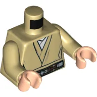 Torso, Robe, Belt and White Undershirt Print (Obi-Wan), Tan Arms, Light Nougat Hands