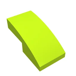 Brick Curved 2 x 1 No Studs [1/2 Bow] / Lime