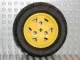 Wheel 43.2mm D. x 26mm Technic Racing Small, 3 Pin Holes with Black Tire 68.8 x 36 H (41896 / 41893) / Yellow