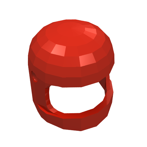 Lego Helmet Classic with Thick Chin Guard and Visor Dimples / Red