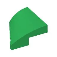 Brick Wedged, Curved 2 x 2 with Stud Notch Right / Green