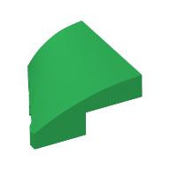 Lego Brick Wedged, Curved 2 x 2 with Stud Notch Right / Green