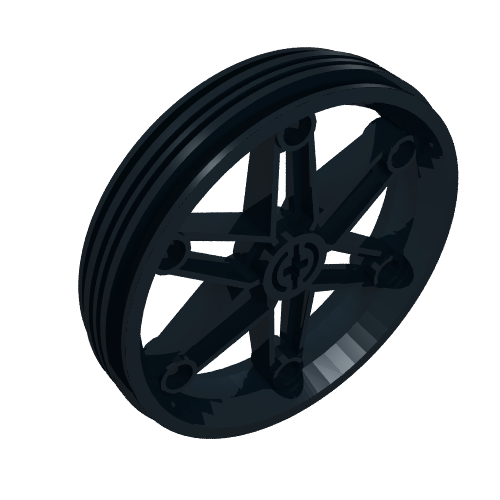Lego Wheel 61.6 x 13.6 Motorcycle / Black