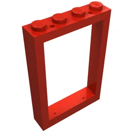 Window 1 x 4 x 5 with Solid Studs / Red