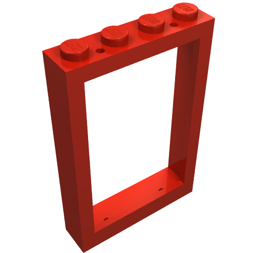 Lego Window 1 x 4 x 5 with Solid Studs / Red