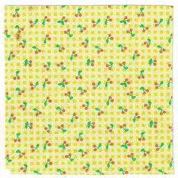 Scala, Blanket 17 x 17 with Checks and Cherries Print / White