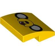 Brick Curved 2 x 2 x 2/3 with Jake the Dog Face Print / Yellow
