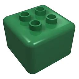 Primo Brick 1 x 1 x 1 with Four Duplo Studs / Green