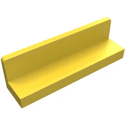 Panel 1 x 4 x 1 with Rounded Corners [Thick Wall] / Yellow