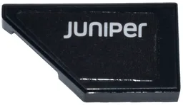Tile, Modified 1 x 2 Wedge Left with White 'Juniper' Logo Pattern (Sticker) - Set 77245