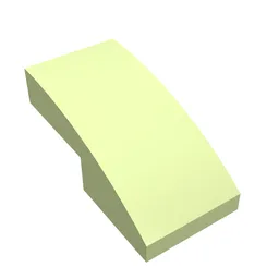Brick Curved 2 x 1 No Studs [1/2 Bow] / Yellowish Green