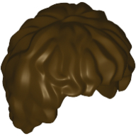 Lego Hair Tousled, Mid-length / Dark Brown