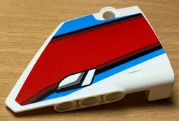 Technic, Panel Fairing #14 Large Short Smooth, Side B with Red, Black and Blue Lines and Door Handle Pattern (Sticker) - Set 42077