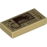 Lego Tile 1 x 2 with 'The Grim' Print