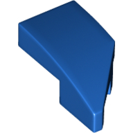 Lego Brick Wedged, Curved 2 x 1 with Stud Notch Left / Blue