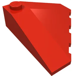 Brick Wedged, Sloped 18° 4 x 4 Corner / Red