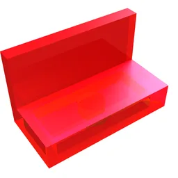Panel 1 x 2 x 1 [Square Corners] / Trans-Red