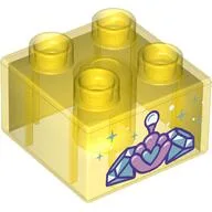 Duplo Brick 2 x 2 with Tiara Print / Trans-Yellow