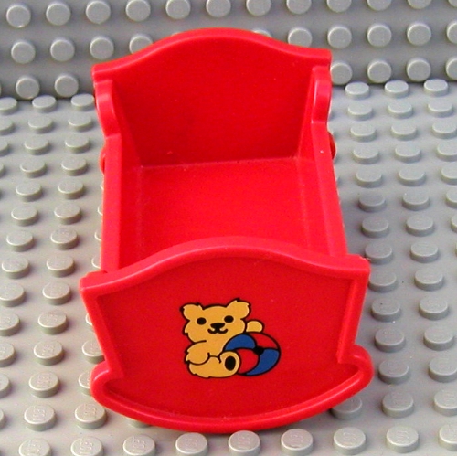 Lego Belville / Duplo, Baby Crib / Cradle with Teddy Bear and Ball Print