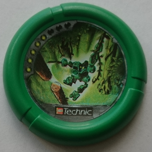 Lego Large Figure Throwing Disk, Amazon / Jungle, 5 Pips, Hanging on Vine and Cutting Tree Print / Green