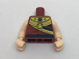 Torso Ancient Egyptian Gold Collar with Scarab, Blue Jewel and Dark Blue Belt Pattern / Light Nougat Arms / Light Nougat Hands