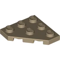 Wedge Plate 3 x 3 Cut Corner / Dark Tan