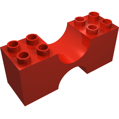 Lego Duplo Brick 2 x 6 x 2 Double Concave / Red