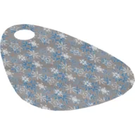 Neckwear Cape, Rounded with One Top Hole, Blue and Silver Snowflakes Print [Traditional Starched Fabric] / Medium Blue