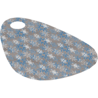 Lego Neckwear Cape, Rounded with One Top Hole, Blue and Silver Snowflakes Print [Traditional Starched Fabric] / Medium Blue