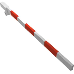 Train Level Crossing Gate Type 1, Crossbar with Red Stripes / White